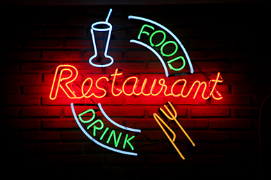 neon food / drink / restaurant sign