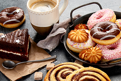 pastries with coffee