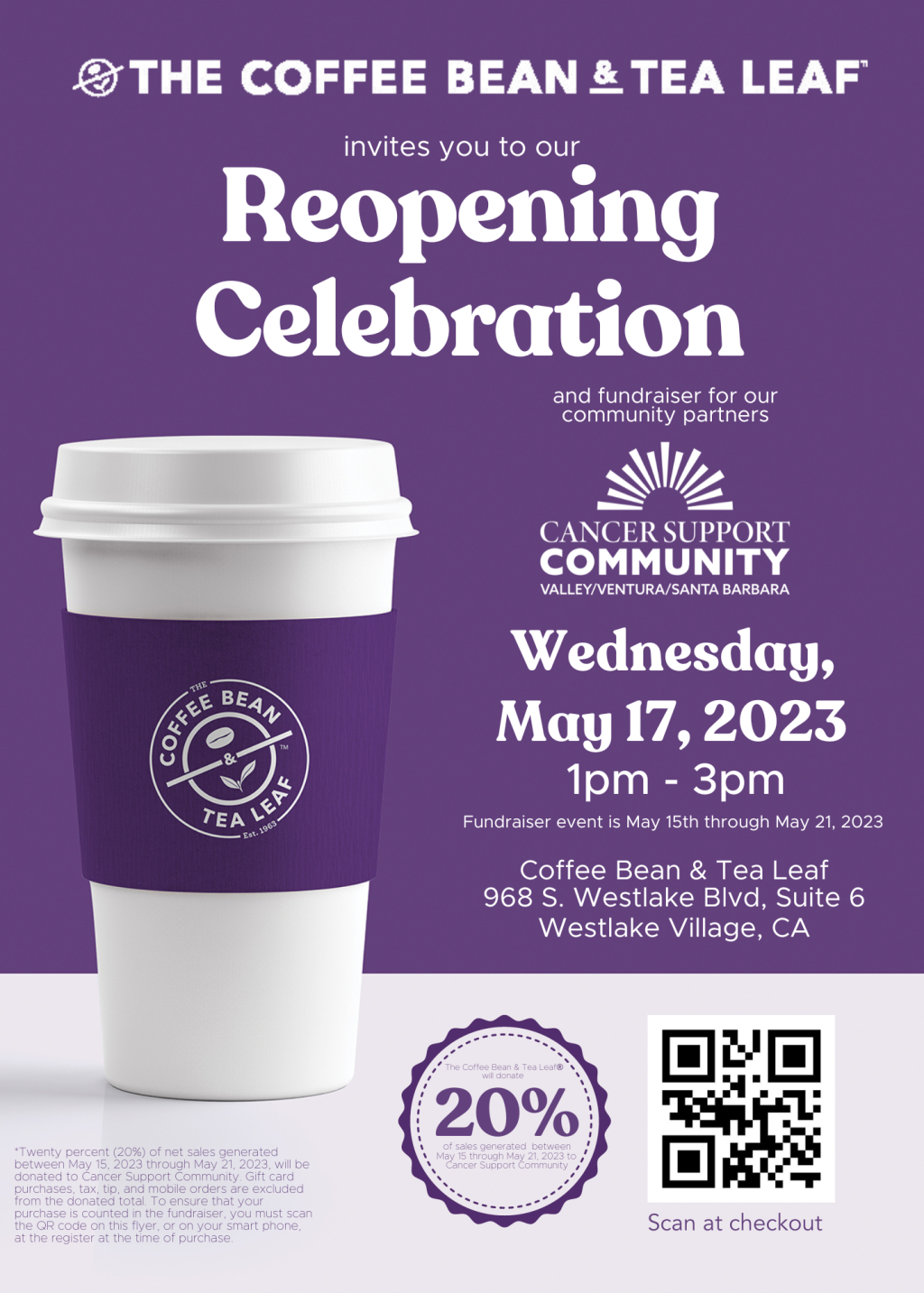 coffee bean and tea leaf reopening celebration westlake plaza and center